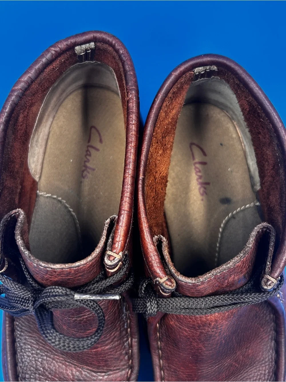 Clarks Leather Moc Toe Chukka Boots Men’s Brown Wallabee Style Lace Up